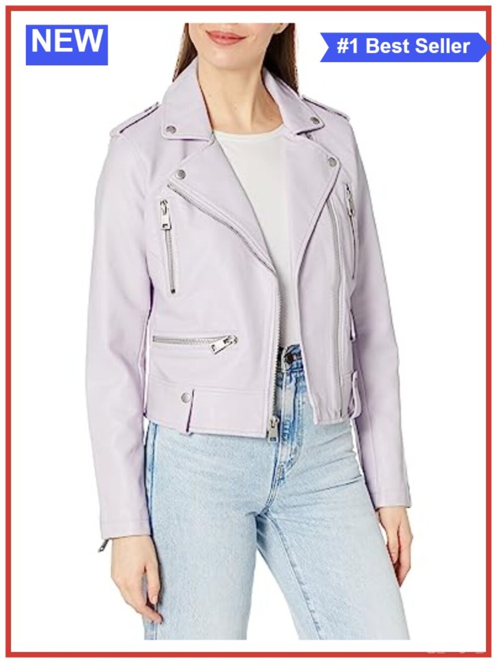 Faux Leather Cropped Motorcycle Jacket Asymmetrical Zip Snap Lapels Zip Cuffs